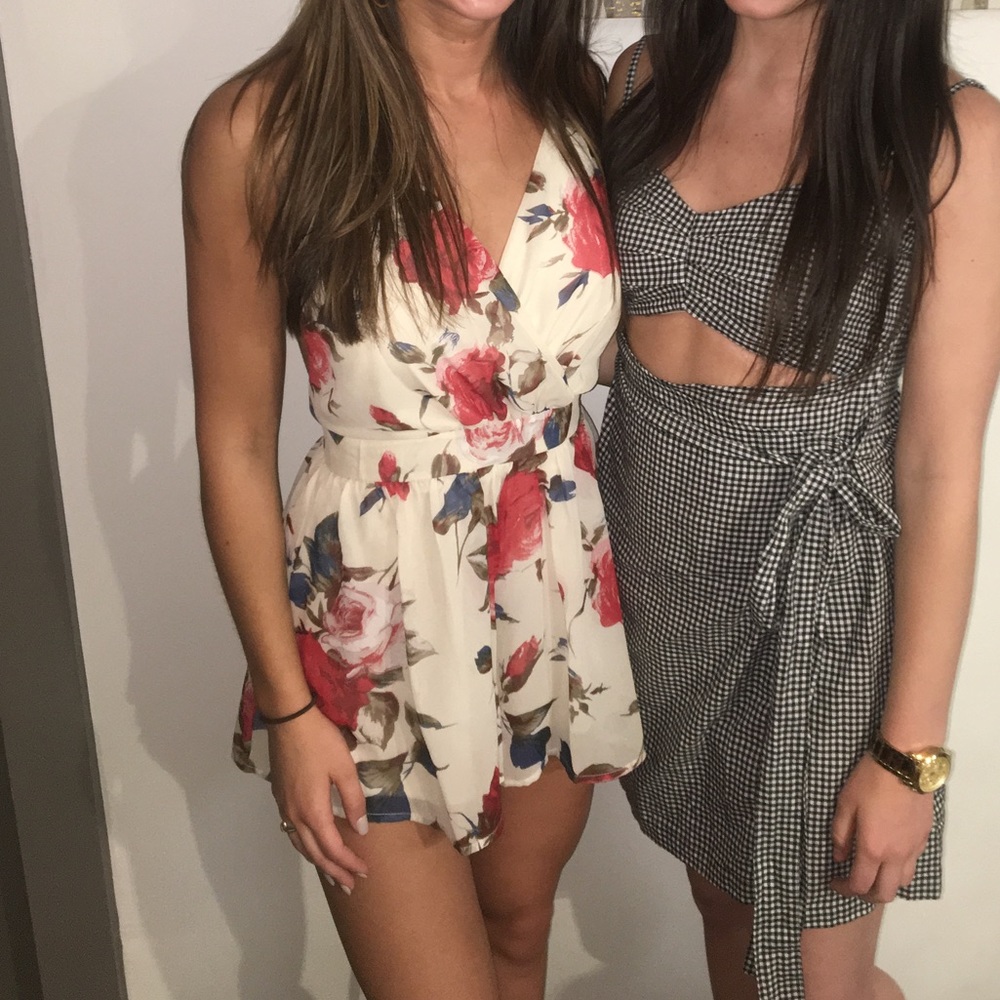 Open low back floral romper